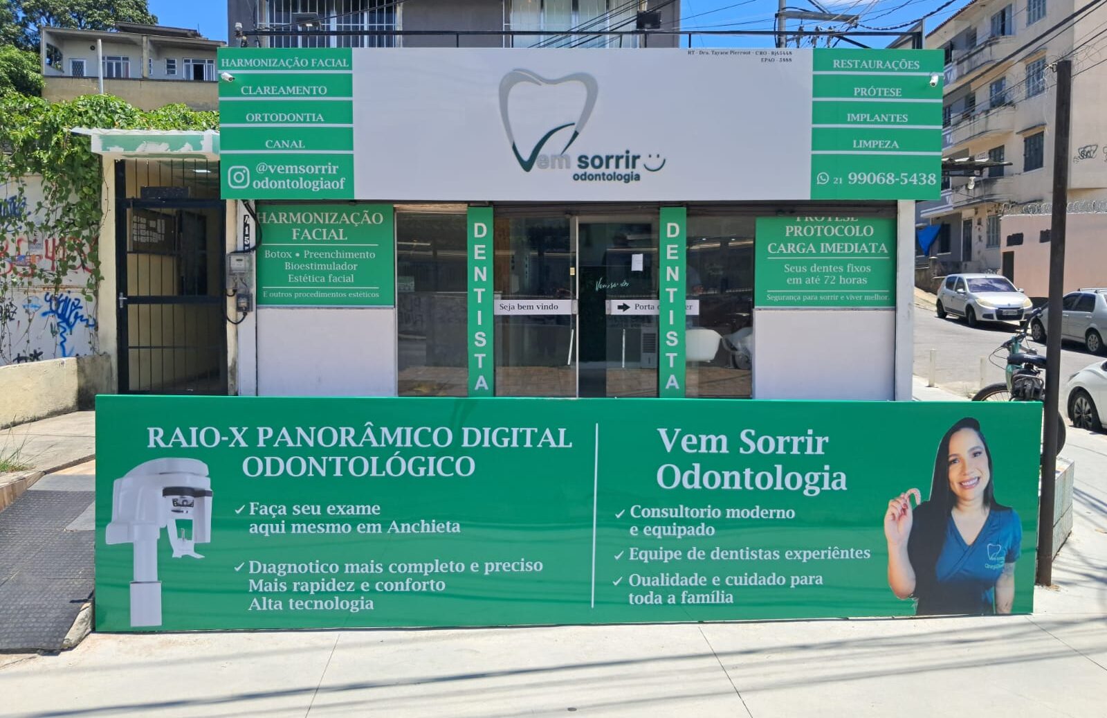 Fachada da Vem Sorrir Odontologia em Anchieta RJ
